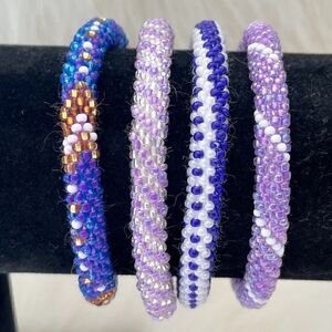 HAND CRAFTED in Nepal Beaded Bracelets (set of 4) #231